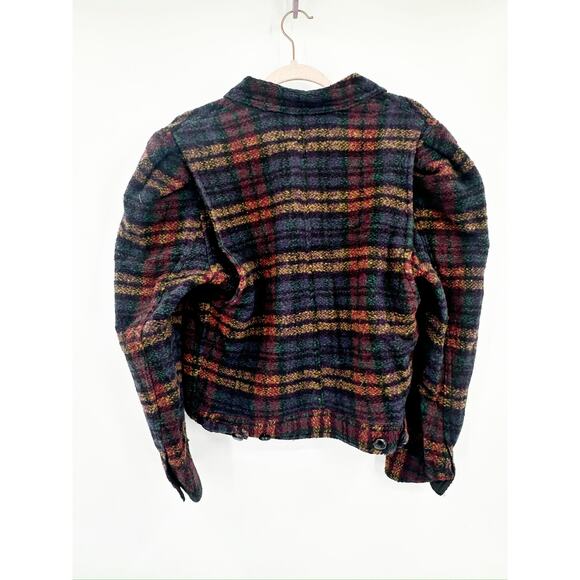 Isabel Marant Etoile Leiko Plaid Wool Blend Jacket Multicolor Black NEW 36 - Picture 3 of 6